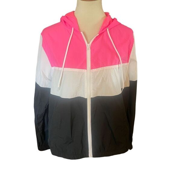 No Boundaries Full Zip Long Sleeve Colorblock Hooded Windbreaker Size XL (15-17) - Picture 6 of 9